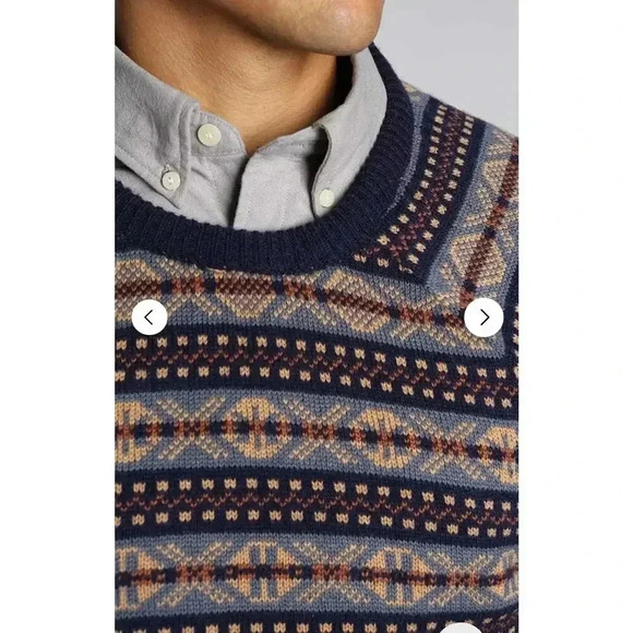 Jachs New York Fair Isle Crewneck Sweater Size L - Picture 2 of 6